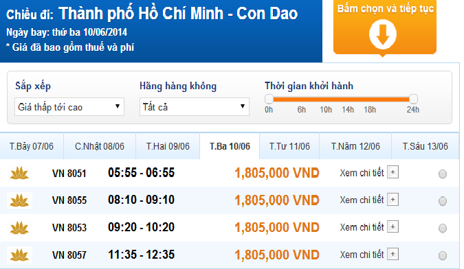 Vé máy bay Nha Trang đi Côn Đảo